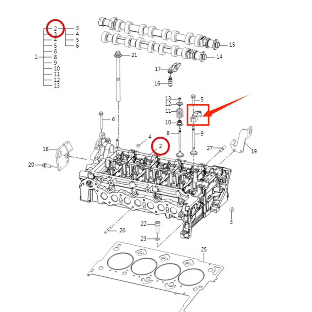 Engine Parts Camshaft Rod Lifters Bearing Cover For JAC V260 SAIC MAXUS G10 1.9T D19 D20 For SAIC 1.9 Motorcycle