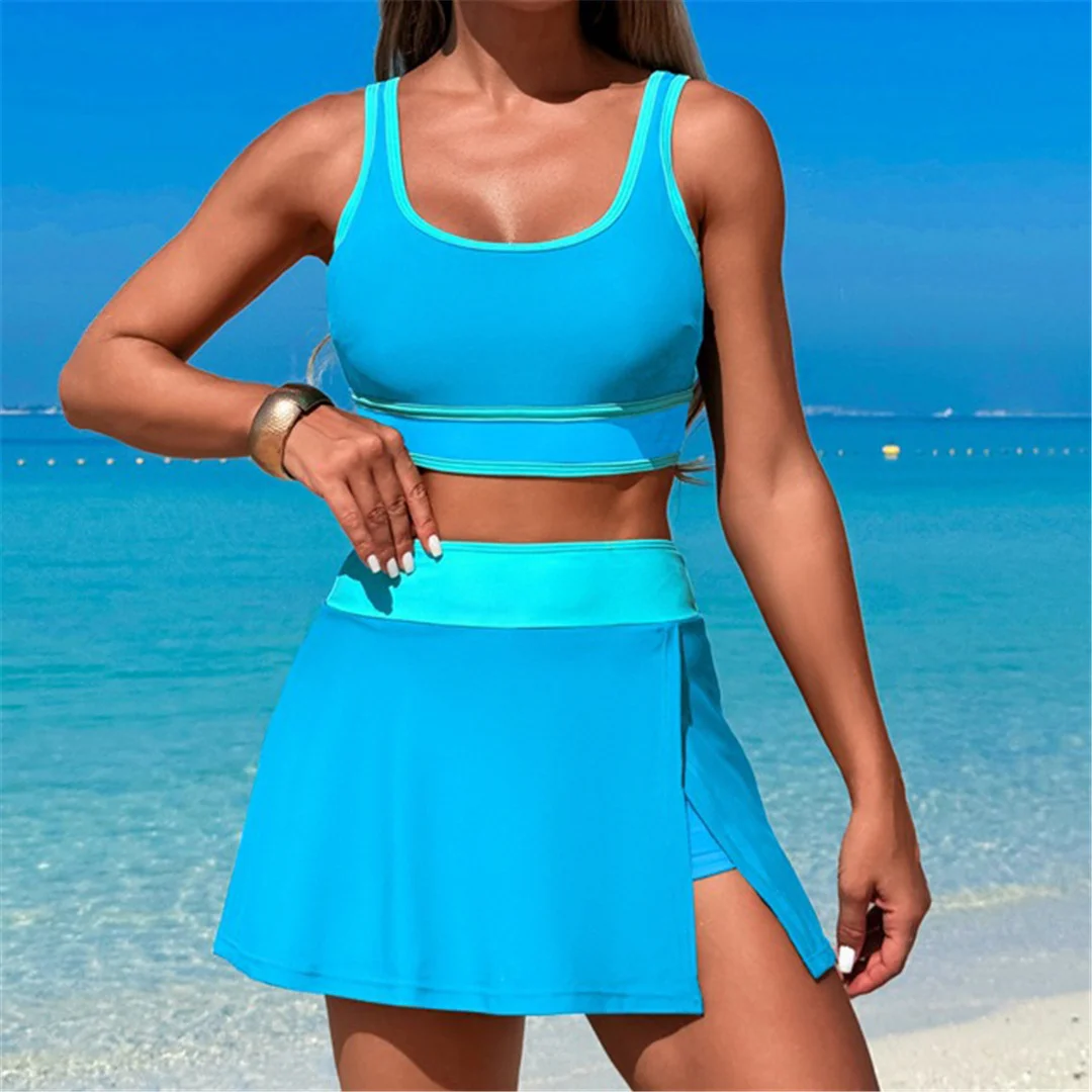 S - XL, 10 Farben, zweiteiliger Badeanzug für Damen, hoch geschnittener Bikini, zweiteiliges Bikini-Set, Damen-Badebekleidung, Badeanzug, Schwimmanzug V6998 – Detail 23