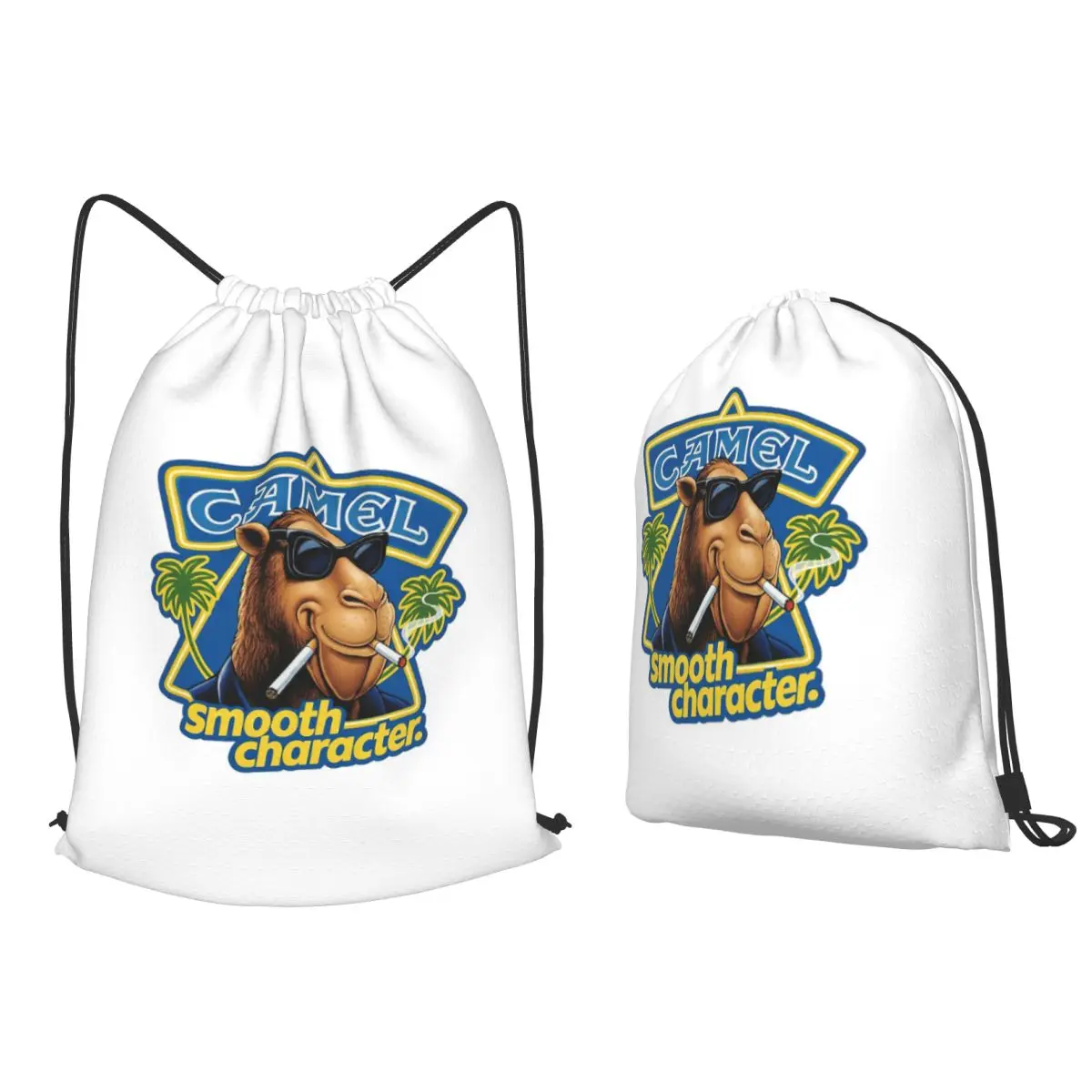 

Joe Camel Tobacco Backpacks Casual Drawstring Bundle Pocket Sports Bag Book Bags for Travel Students