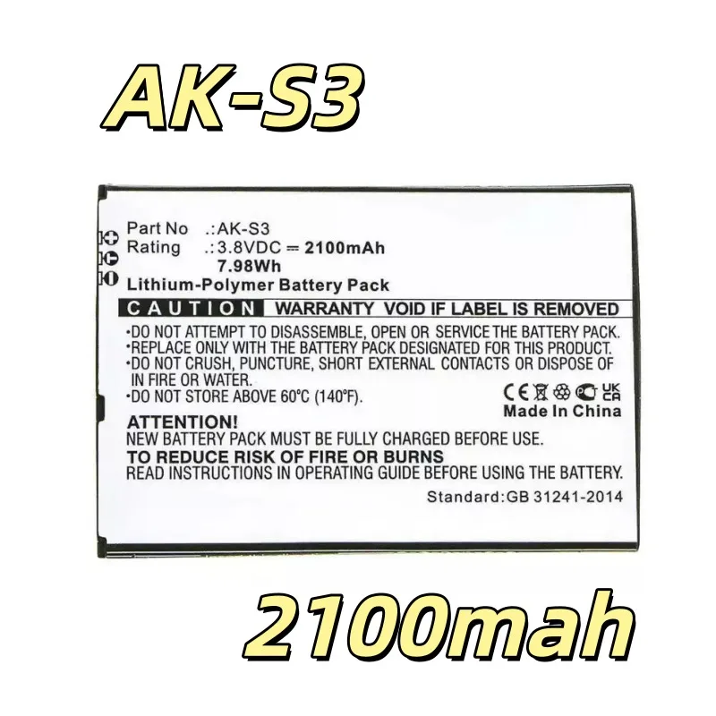 Replacement battery 3.8V 2100mAh for AK-S3 BNA-WB-P15554 fast delivery 1 PCS
