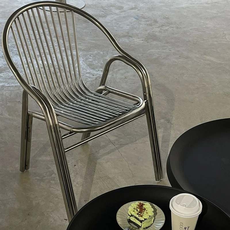 Обеденные стулья из нержавеющей стали, легкий роскошный Интернет-журнальный столик знаменитостей