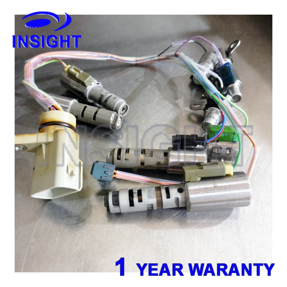9Pcs A960 A960E TF65-SN TB-60NF 6-Speed Automatic Transmission Solenoid Valve With Wiring Harness For Toyota Lexus GS