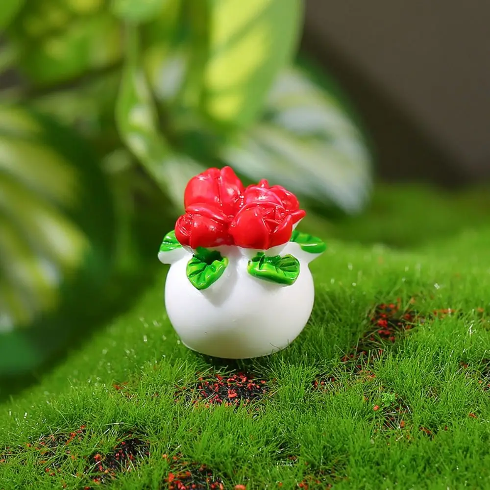 Not Easy Get Dusty 1/12 Simulation Potted Plants High Imitation Miniature Mini Plant Model Simulation Flower Resin