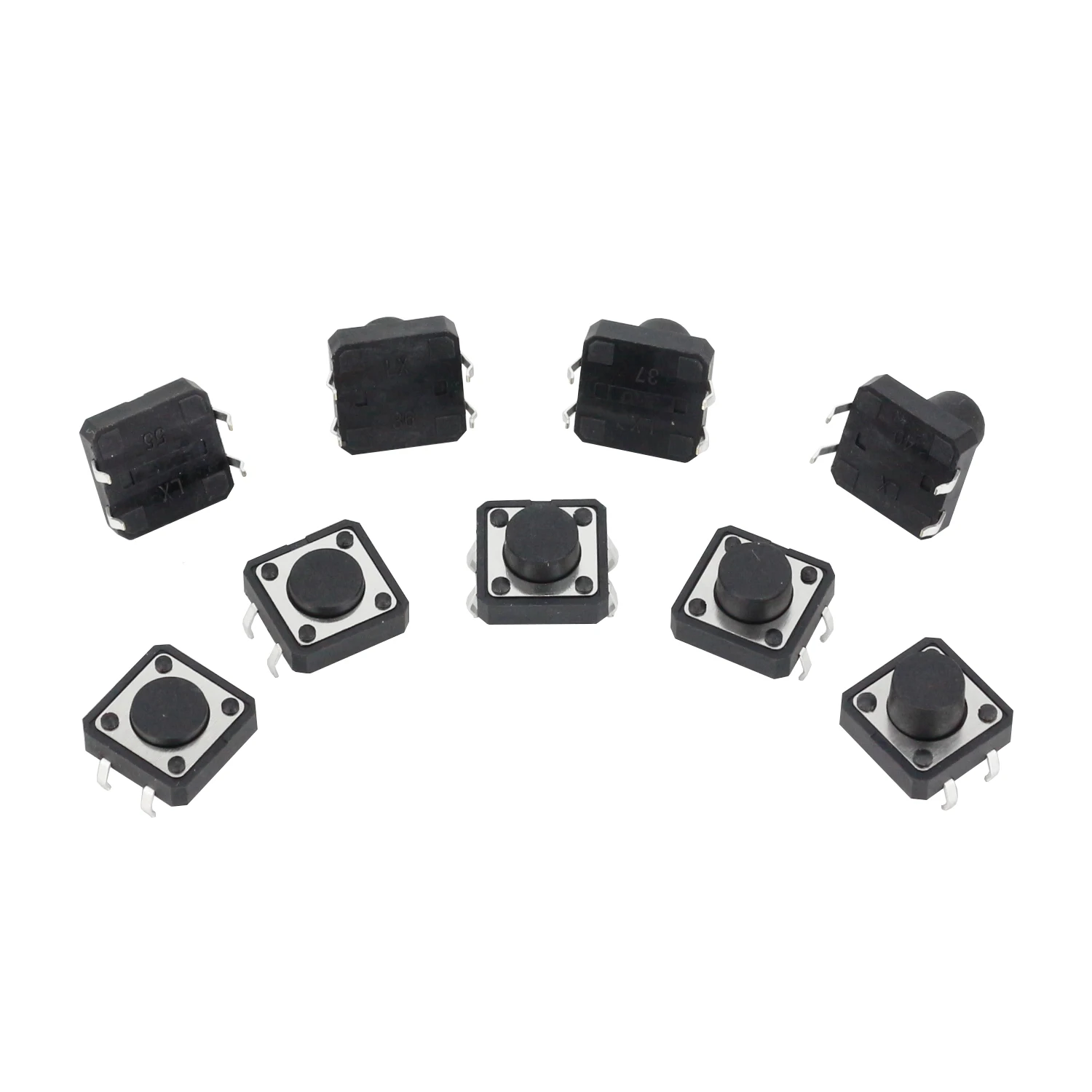 20PCS 12x12 12*12*4.3mm 5mm 4.5 6 7 8 9 9.2 10 11 11.5 4Pin Tactile Tact Push Button Micro Switch Self-reset DIP Switches