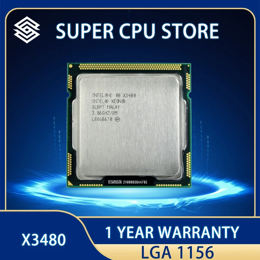 

Intel Xeon X3480 CPU Processor 8M 95W 3.0 GHz Quad-Core Eight-Thread 95WLGA 1156