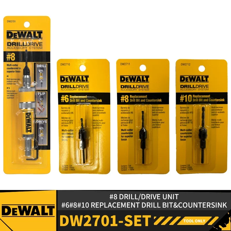 DEWALT DW2700 DW2701 DW2702 Set 3in1 Drill Drive Unit Woodworker Replacement Drill Bit & Countersink Power Tool Accessories