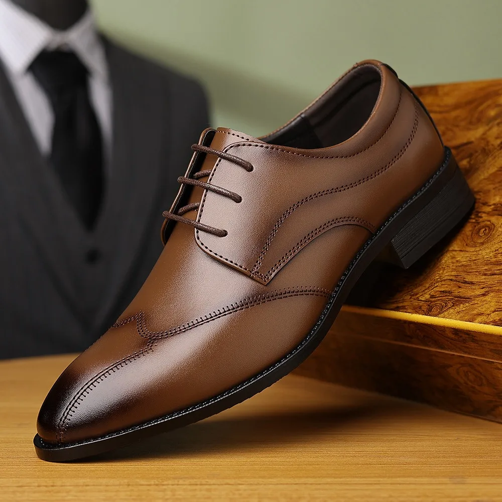 Zapatos formales de cuero PU para hombre, zapatos derby, zapatos de vestir para hombre, zapatos de boda de lujo para hombre, tenis masculinos, calzado para hombre