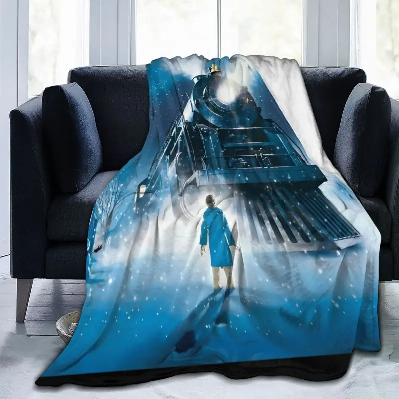 Polar Express Big Train Blanket Warmth Flannel On The Sofa Sofa Dedicated Camping Blanket