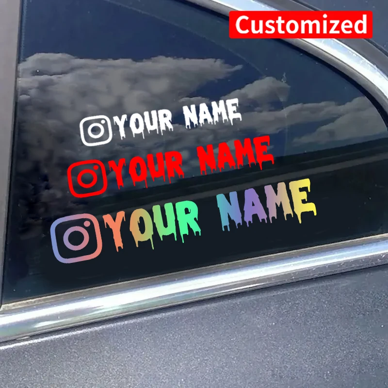 1PC User Name Blood Custom Personalized Instagram Motorcycle Stickers Waterproof DIY Fuel Tank Helmet Car Bicycle Vinyl Decals