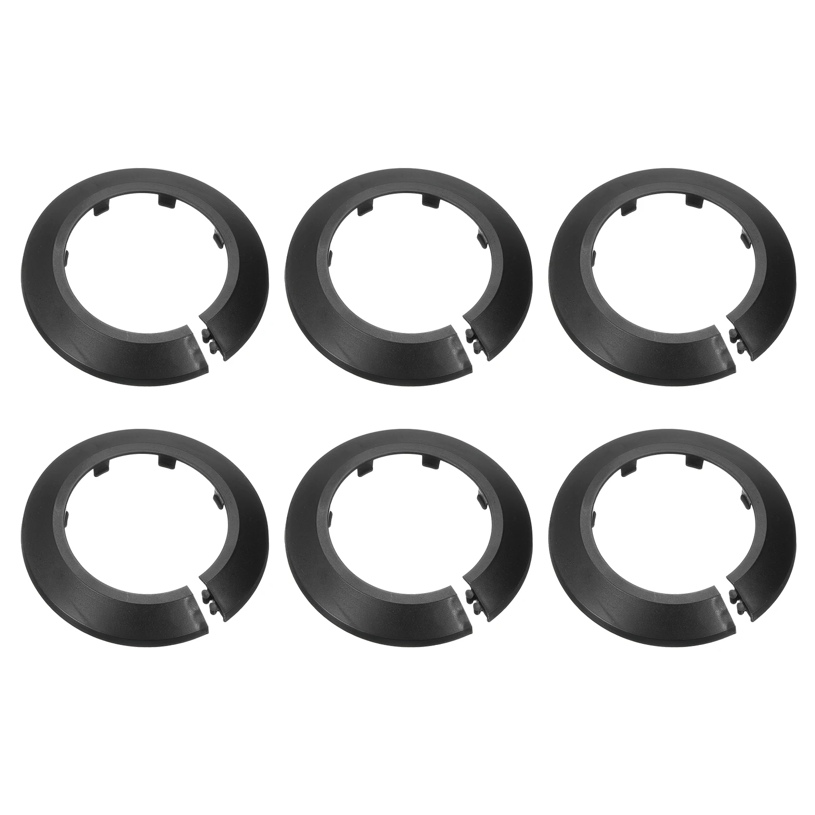 2/4/6/8pcs Flange Pipe Cover Decoration PP Plastic Radiator Escutcheon Buckle Type Round Water Pipe Drain Line Cover Black