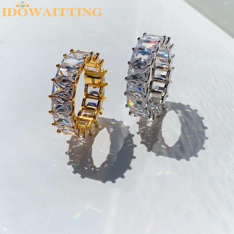 2024 New Classic Women Jewelry Ice Out White Clear 5A Cubic Zirconia Fashion Stacking CZ Eternity Bands Engagement Finger Rings