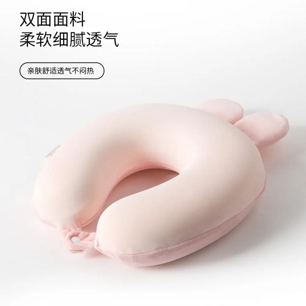 Miffy Rabbit U-Shaped Pillow Miniso Cute Anime Cartoon Soft Neck Protection Kawaii Simple Travel Nap U-Shaped Pillow Home Gift