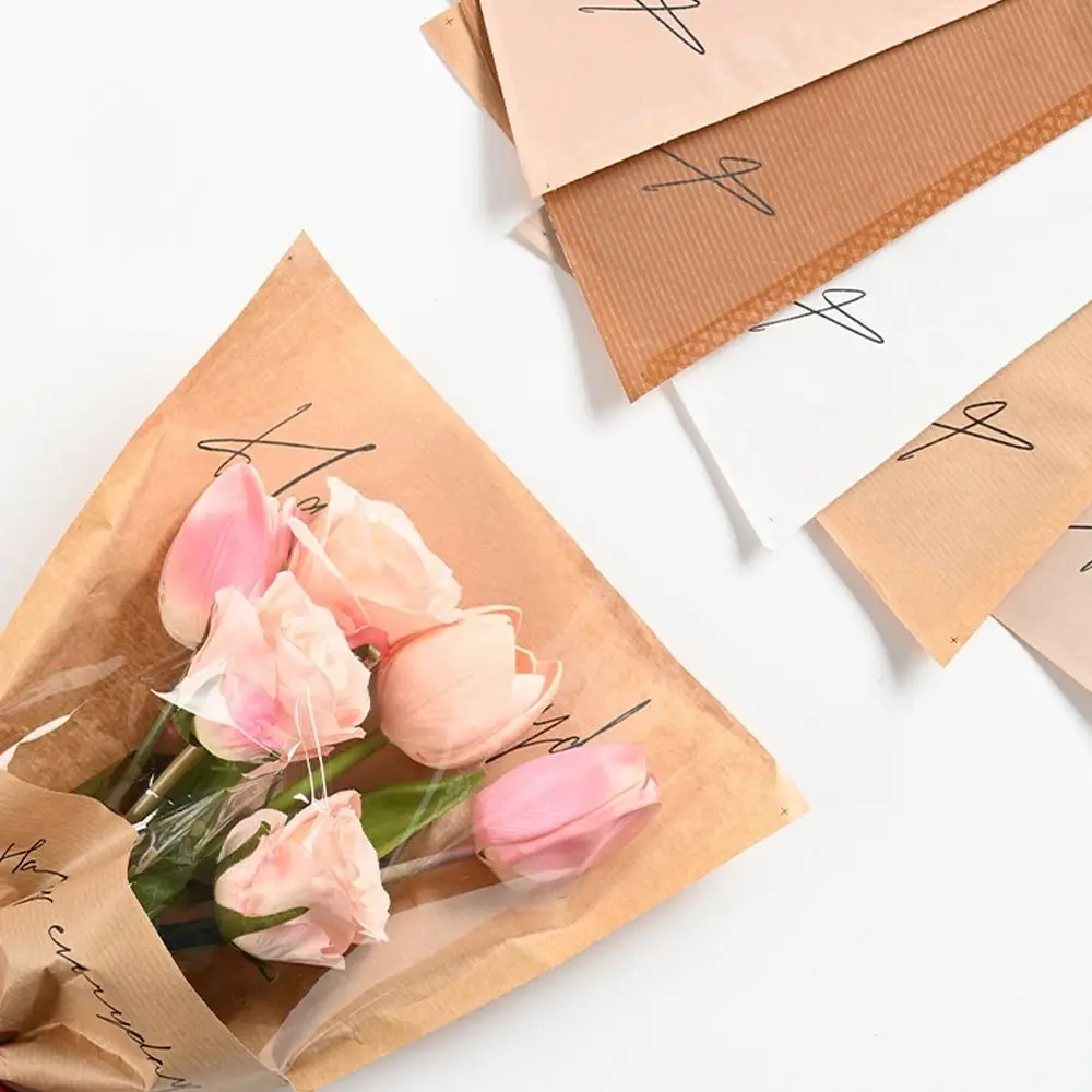 Rose Bouquet Wrapping Sleeve Plastic Bags Waterproof Valentine\'s Day Single Rose Flower Packaging Bag