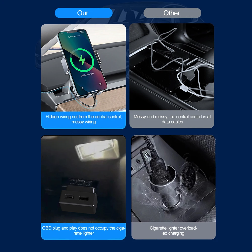 OBD-Stecker für Tesla Model 3 Modell Y X S Obd-Adapter zum Aufladen für Tesla Car Model 3 Modell Obd2 Splitter Ladegerät-Adapter – Detail 10