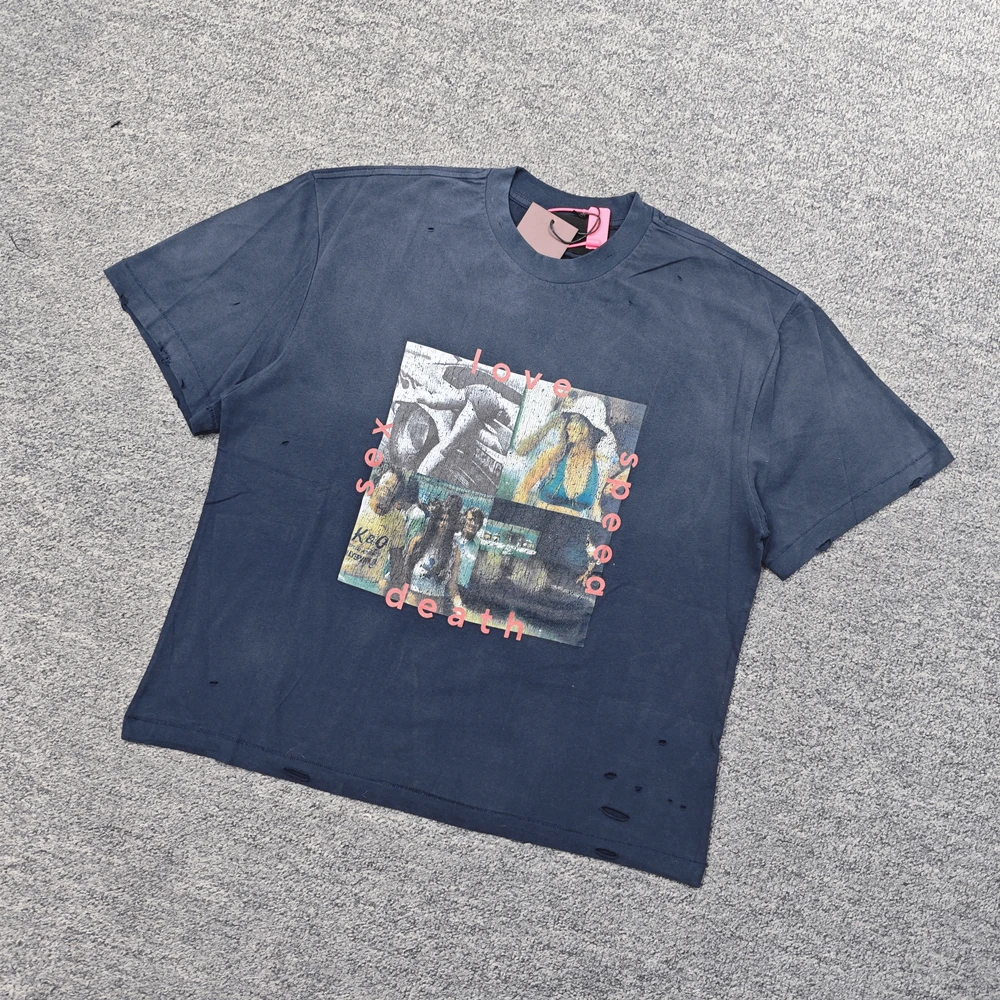 

Yao модные унисекс уличный стиль оверсайз мытые винтажные универсальные повседневные удобные повседневные топы футболка для мужчин