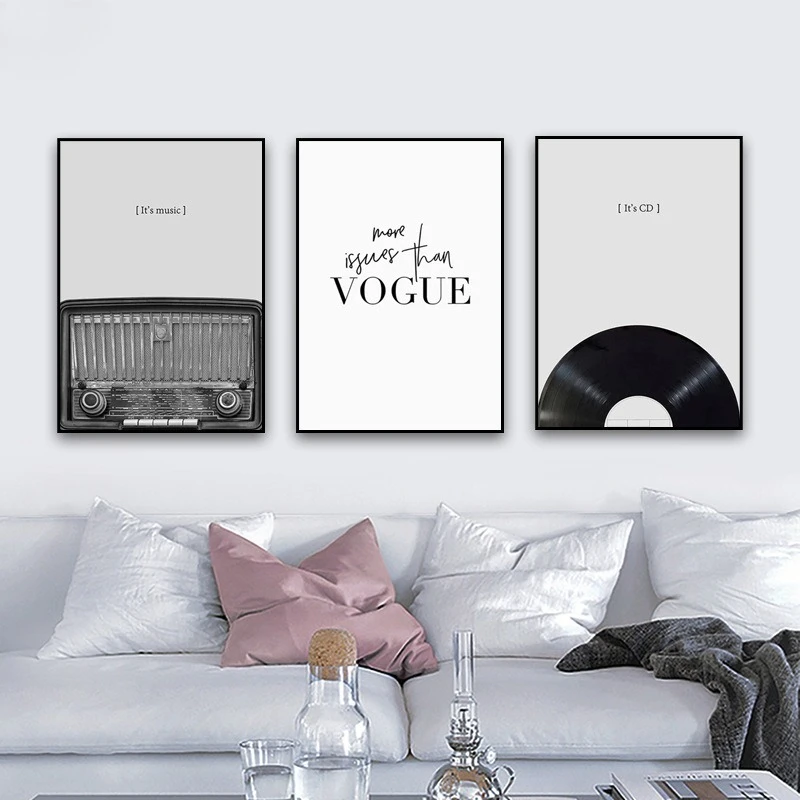 Nordic modern minimalist guitar canvas painting, music room decoration painting, bedroom living room interior poster