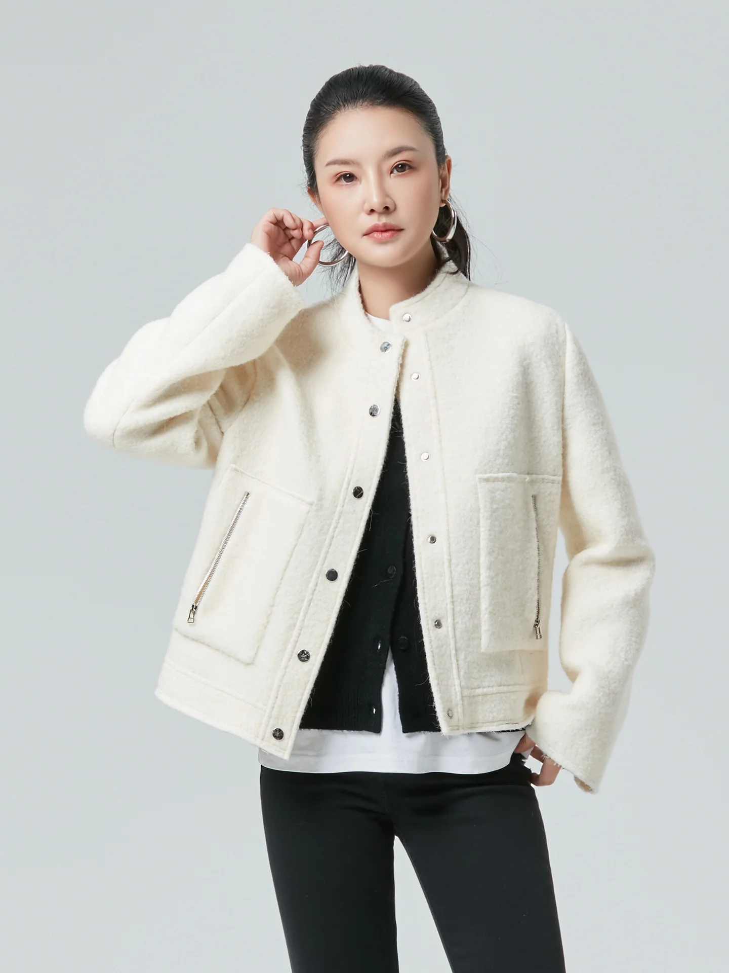 

Женское повседневное рабочее пальто Lsea Ivory из шерсти и кашемира, прямого кроя, для поездок на работу, утепленное, китайского происхождения