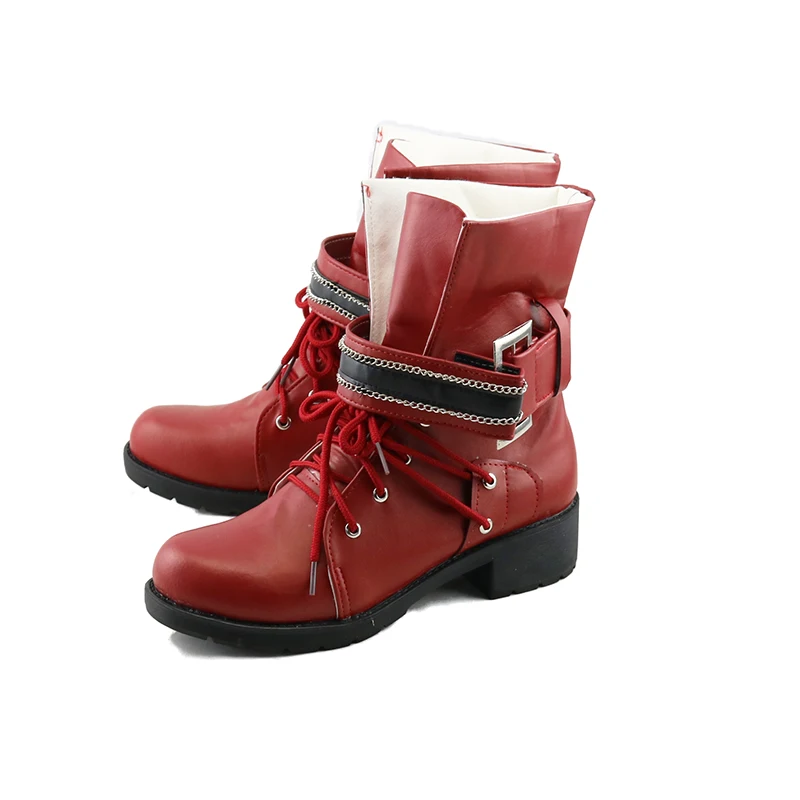 Neue Final Fantasy VII Remake Cosplay Schuhe Tifa Lockhart Schuhe Rote Stiefel PU Leder Größe 35-44