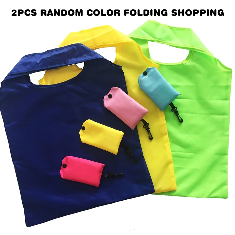 

Twin Pack Reusable Shopping Bags, Foldable, Extra Large, Solid Color, Eco-Friendly Tote