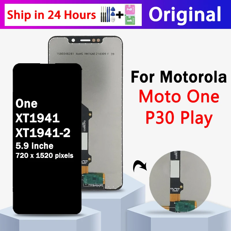 

5.9“New For Motorola One (P30 Play) XT1941-1 XT1941-2 LCD Display Touch Screen Assembly Digitizer For Motorola P30 Play Display