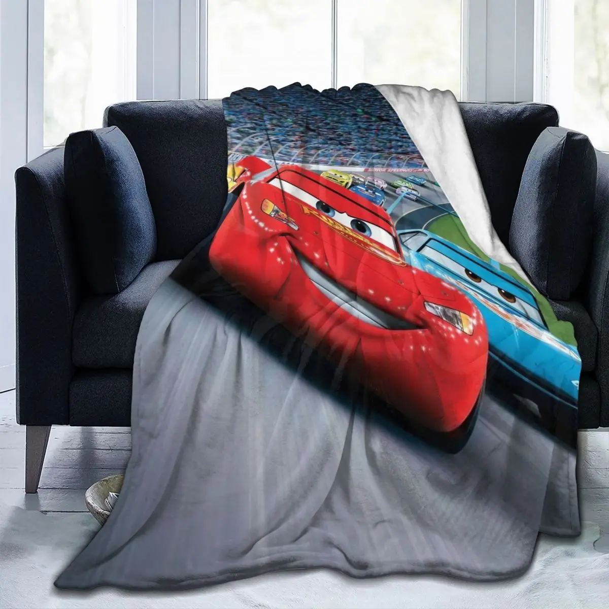 Lightning McQueen Blankets Flannel Spring Autumn Breathable Soft Throw Blanket for Sofa Bedroom Quilt