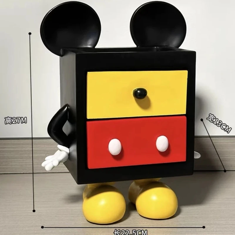 

Cute akimbo Mickey drawer storage box creative Resin sculpture home decoration cartoon desktop model ornament birthday gift