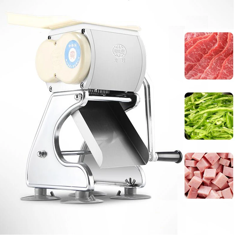 Meat Cutter Machine Commercial Hand Crank Meat Slicer Stainless Steel Shredder Dicing Machine Vegetable Cutting Machine