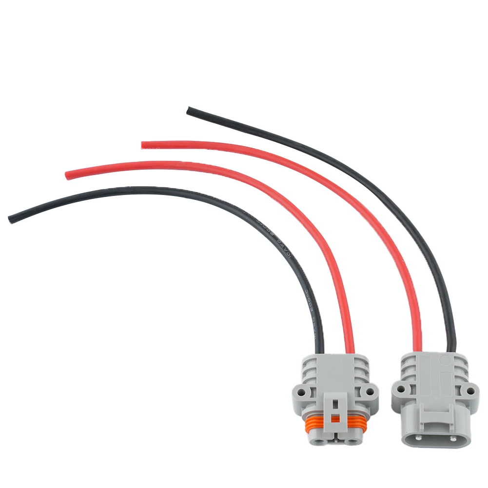 50 Amp 600V Forklift Power Connectors Pair 10AWG Wire Diameter with PPO Insulation and 15cm Cable Length for Safe Use