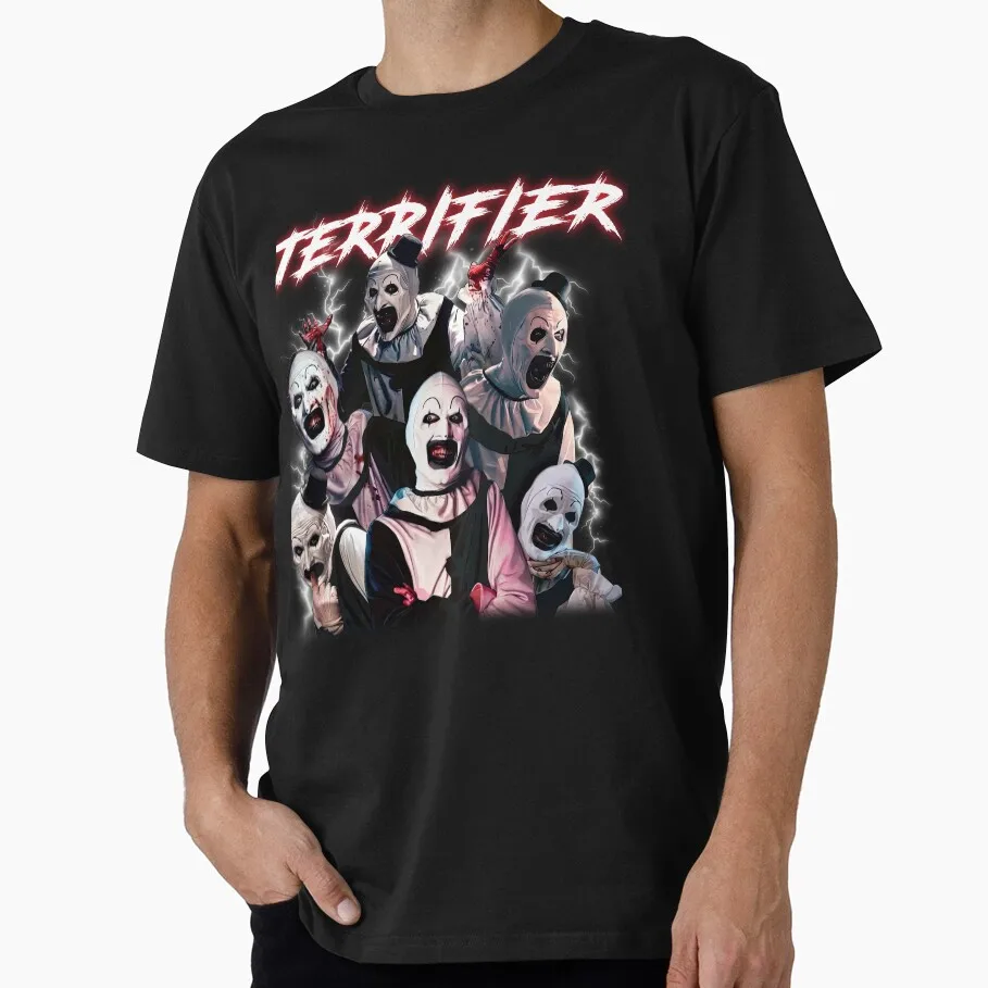 Retro Horror Movie Terrifier Art The Clown Killer Scary Halloween Gift T Shirt 0802 Short Sleeve Graphic clothes All size tops