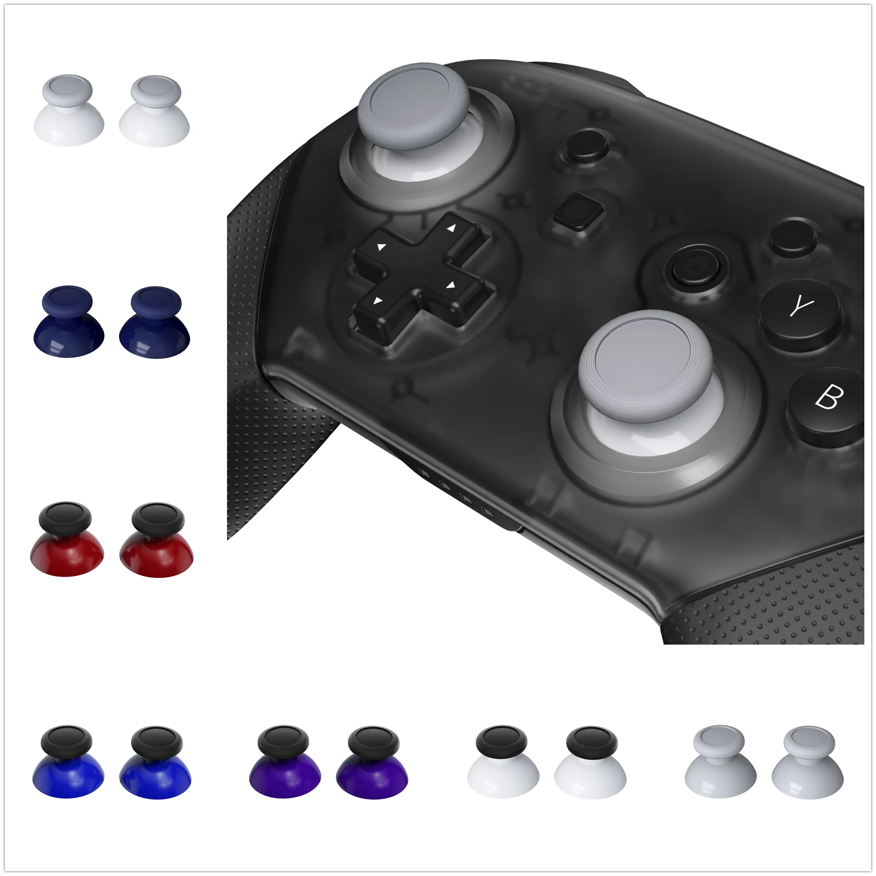 eXtremeRate Dual-color Joystick Thumbsticks Analog with Phillips Screwdriver for Nintendo Switch Pro Controller - 12 colors