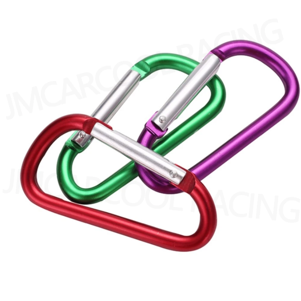 1PC Aluminum Carabiner Key Chain Clip Survival Climbing Button Carabiner Camping Hiking Hook Safety Buckle Keychain