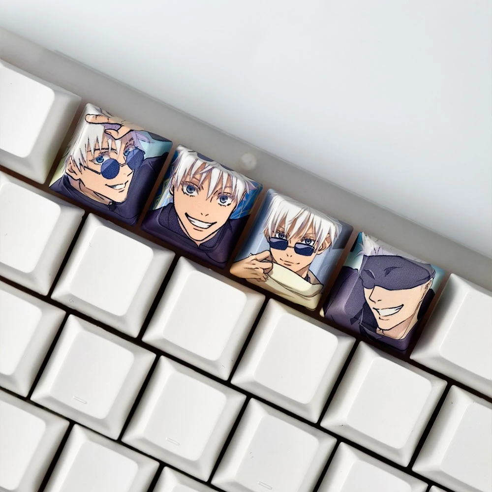 Gojo Satoru Keycap Cherry Profile 12Keys Jujutsu Kaisen Theme Cartoon Anime Character PBT Custom Keycaps DIY Mechanical Keyboard