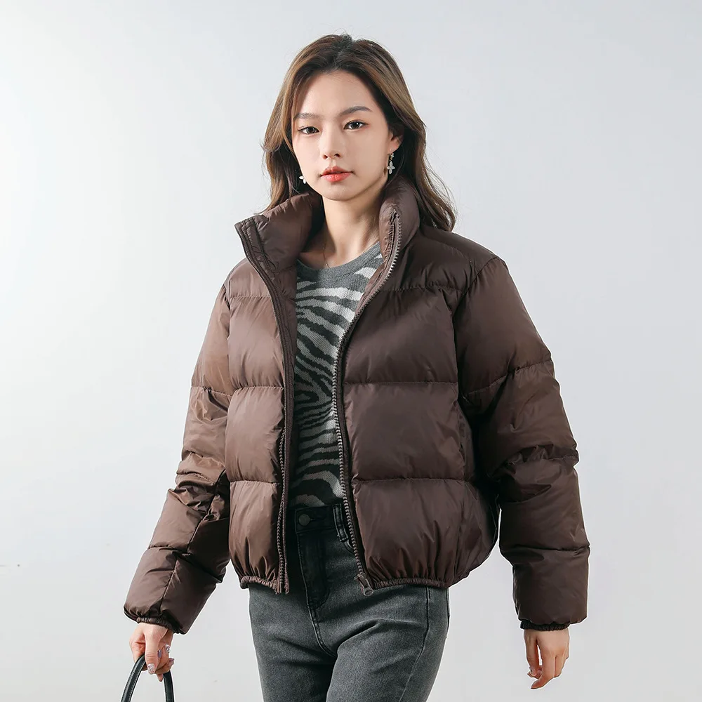 2024 Autumn Winter New Fashion Korean Solid Color Thickened Down Jacket Women's Daily Casual Suit 90% White Duck Down Jacket