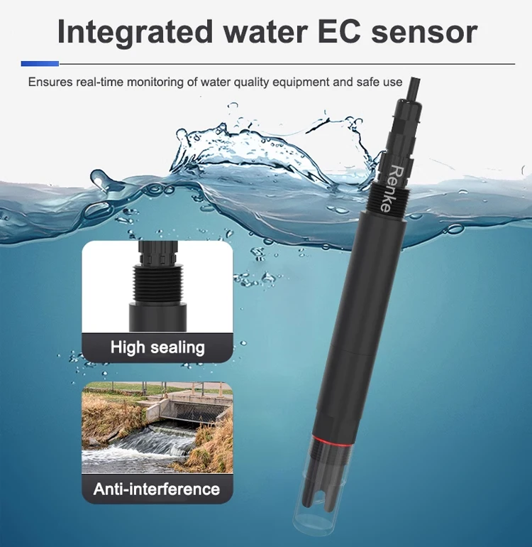 Renke Online Water Zoutgehalte TDS Sensor Vloeistof EC Elektrode RS485 Water Geleidbaarheidsmeter