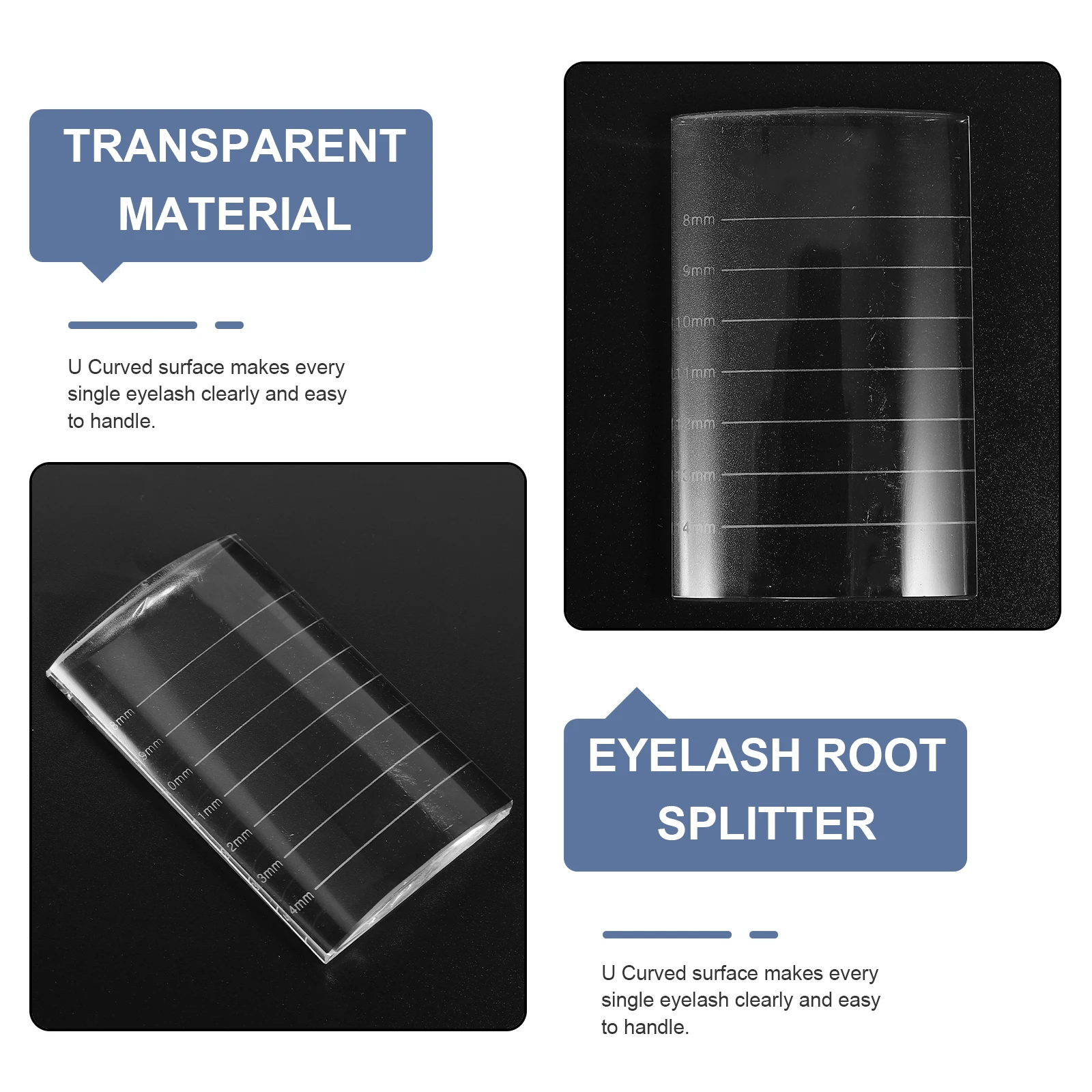 

Eyelash Root Splitter Eyelashes Extension Glass Tray Holder Pallet 8x5x1cm Transparent Reusable Salon Beauty Tool eyelash pallet