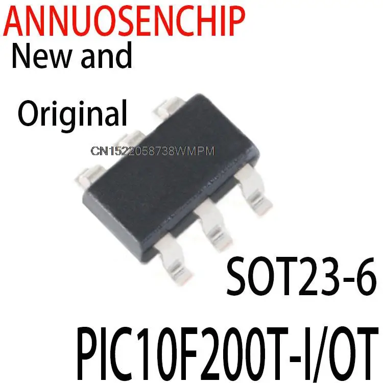 10PCS New and Original  SOT-23-6 PIC10F200T-I PIC10F200 10F200 6-Pin, 8-Bit Flash Microcontrollers PIC10F200T-I/OT