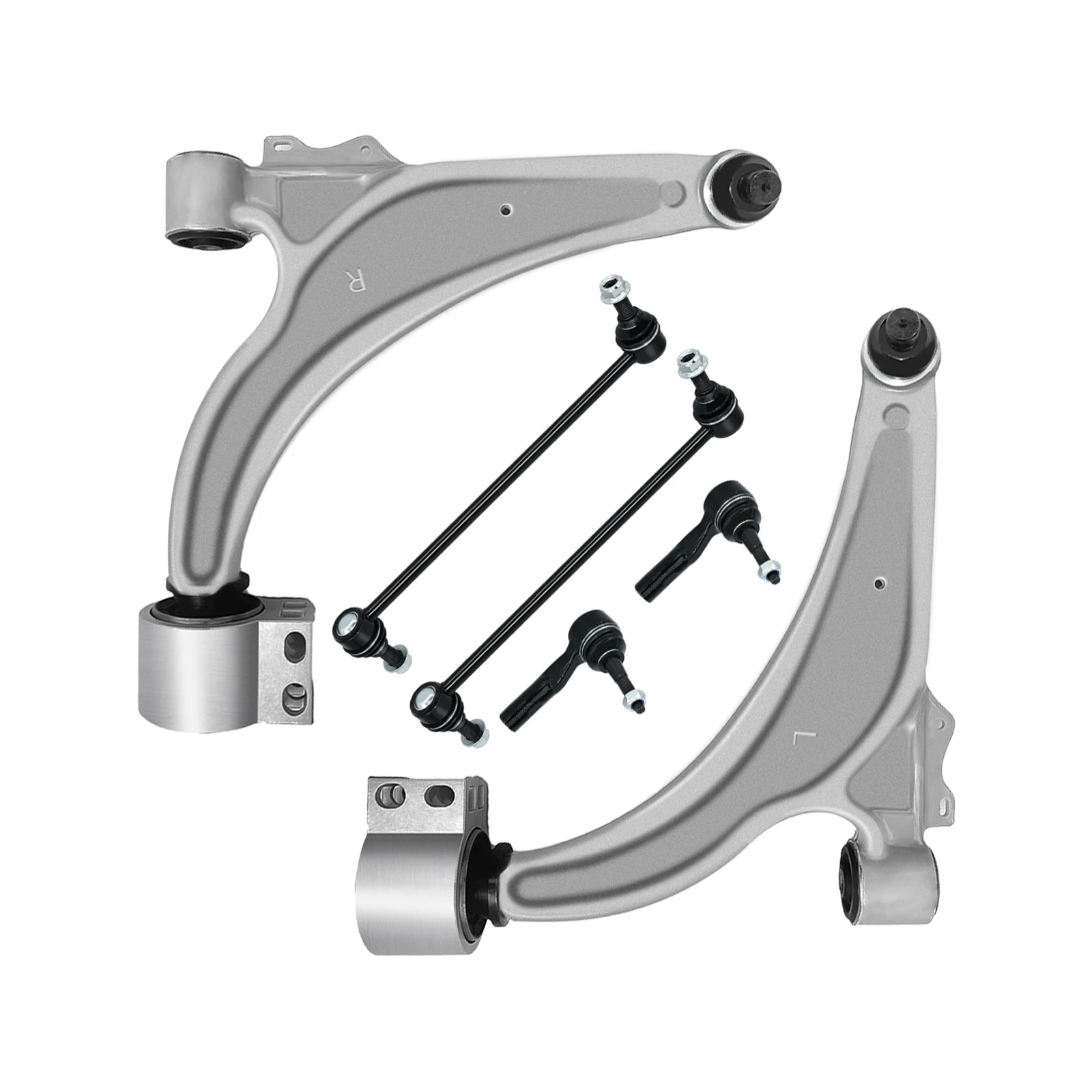 TOPICKSAP 8 PCs Front Lower Control Arm w/Ball Joint & Tie Rod & Sway Bar Kit for 2011-16 Chevy Cruze/12-17 Buick Verano