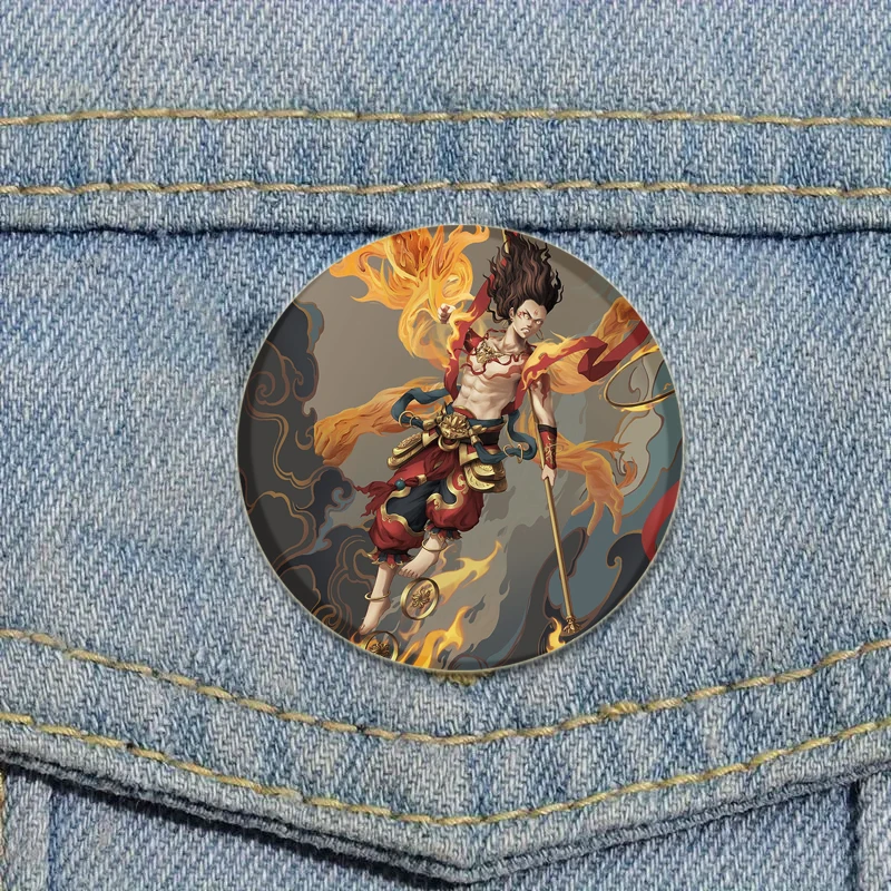ตํานานจีนตัวเลข Nezha เข็มกลัดน่ารักการ์ตูน Badge สําหรับกระเป๋าเป้สะพายหลัง COLLAR Lapel Pins เครื่องประดับ Birth of The Demon เด็ก
