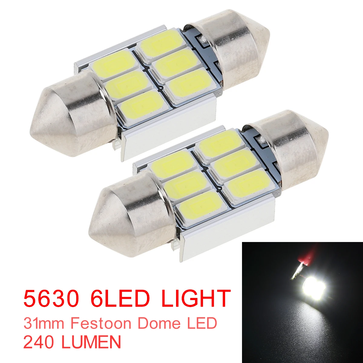 

2pcs 31mm 12V 5630 SMD LED Car Interior Light Bulb Globe Canbus Festoon LED Auto Car Dome Map Light License Plate Trunk Lamp