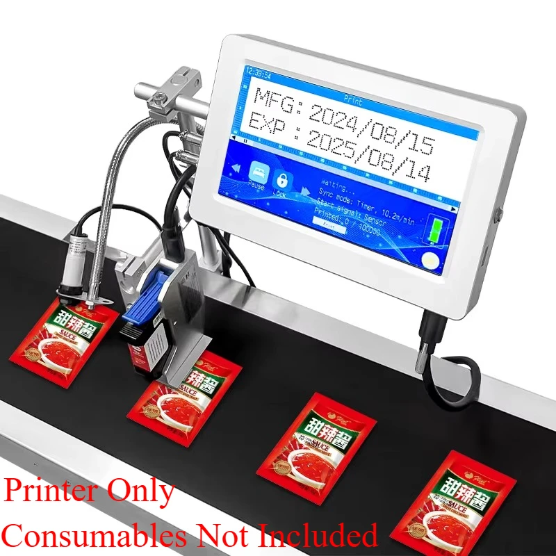 Industrial Online TIJ Inkjet Printer 600DPI for Date and Batch Coding 1-25.4mm