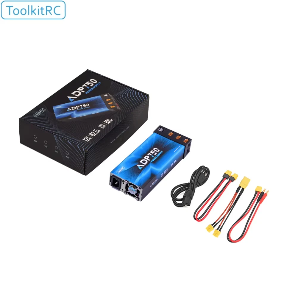 ToolkitRC ADP750 Power Supply Adapter 750W XT90 XT60 Output 12V 30A AC Input 100V-240V for ToolkitRC Battery Charger