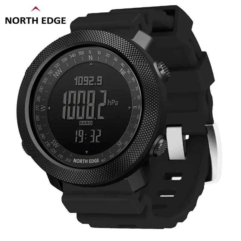 NORTH EDGE Men\'s sport Digital watch Running Swimming Military Army watches Altimeter Barometer Compass waterproof 50m Wristband