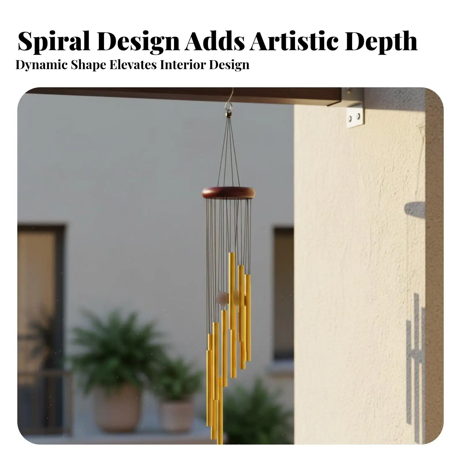 12 Tube Wind Chime Soothing Sound Aluminum Tube Wind Chime Decorative Accent Outdoor Decor for Patio, Balcony, Garden