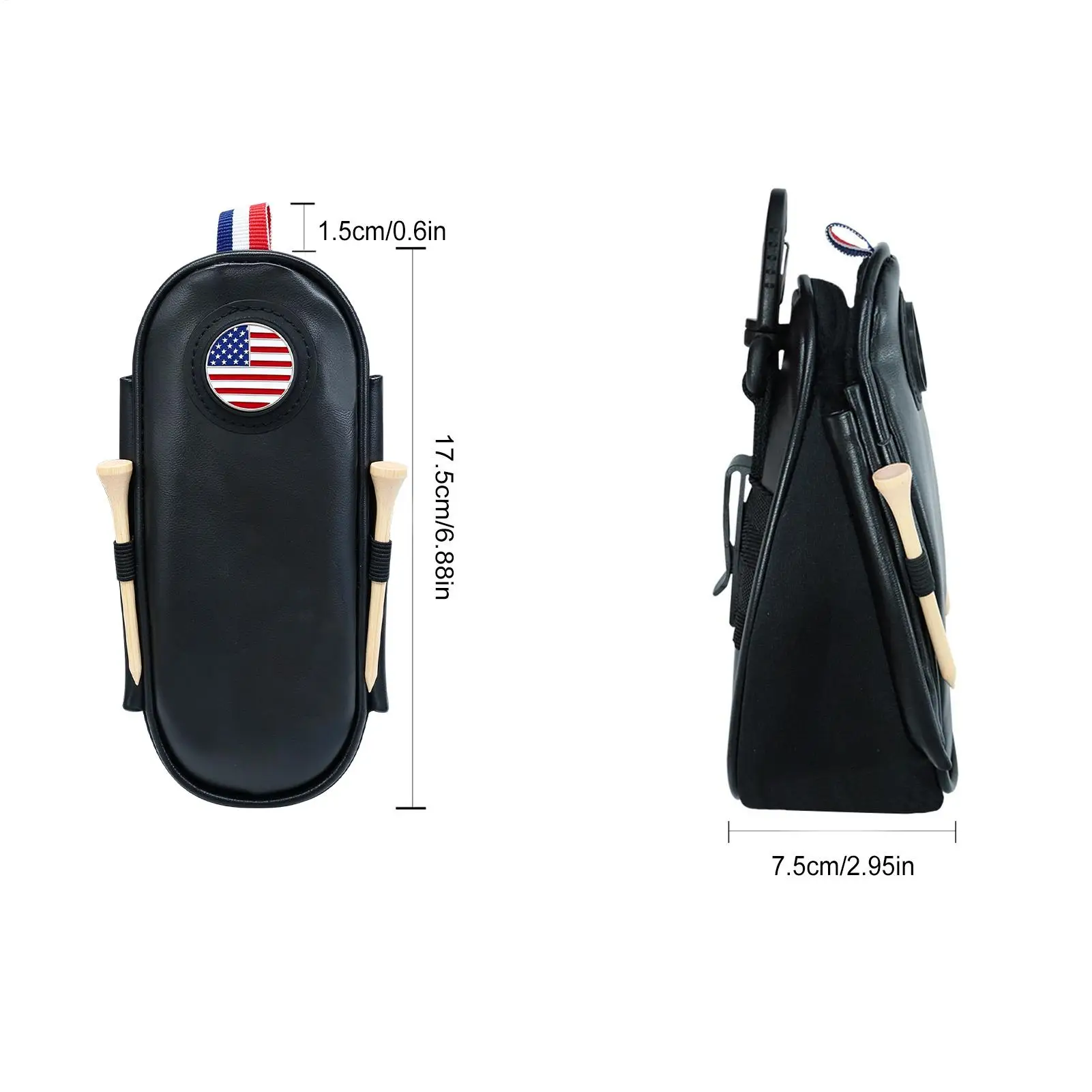 Large Capacity Golf Ball Bag Portable Tee Storage Case Organizer Golf Accessories Pouch with Hook for Men Women, Driving Range
