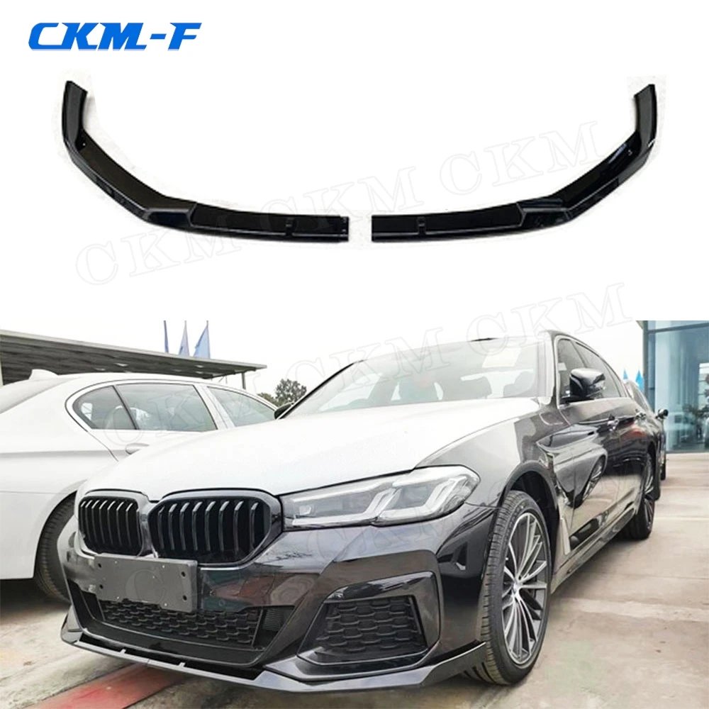 

ABS Carbon Look Material Front Bumper Lip Chin Spoiler Car Decoration For BMW 5 Series G30 G38 M Sport FD Style 2021 2022