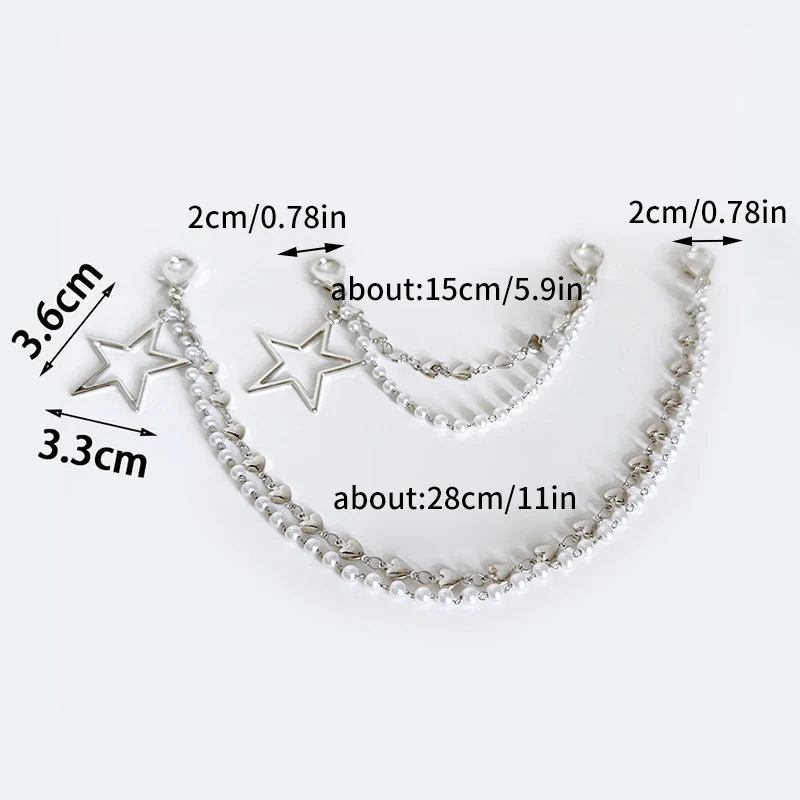 1Pcs Hollow Out Heart Star Charms Shoe Chains Side Pendant Martin Boots Canvas Shoes Buckles Decoration Y2k Shoes Accessories