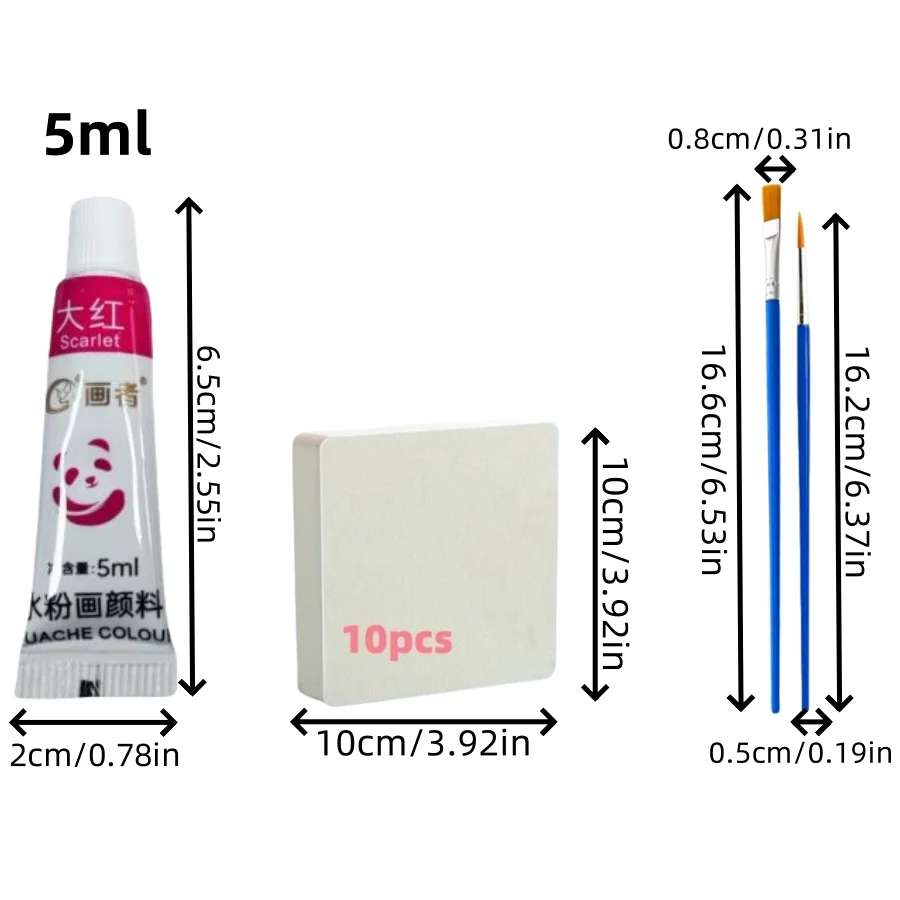 Set di colori a guazzo da 12/18/24 colori: fornito con 10 carta da acquerello, 2 pennelli, materiali artistici portatili, adatti agli studenti