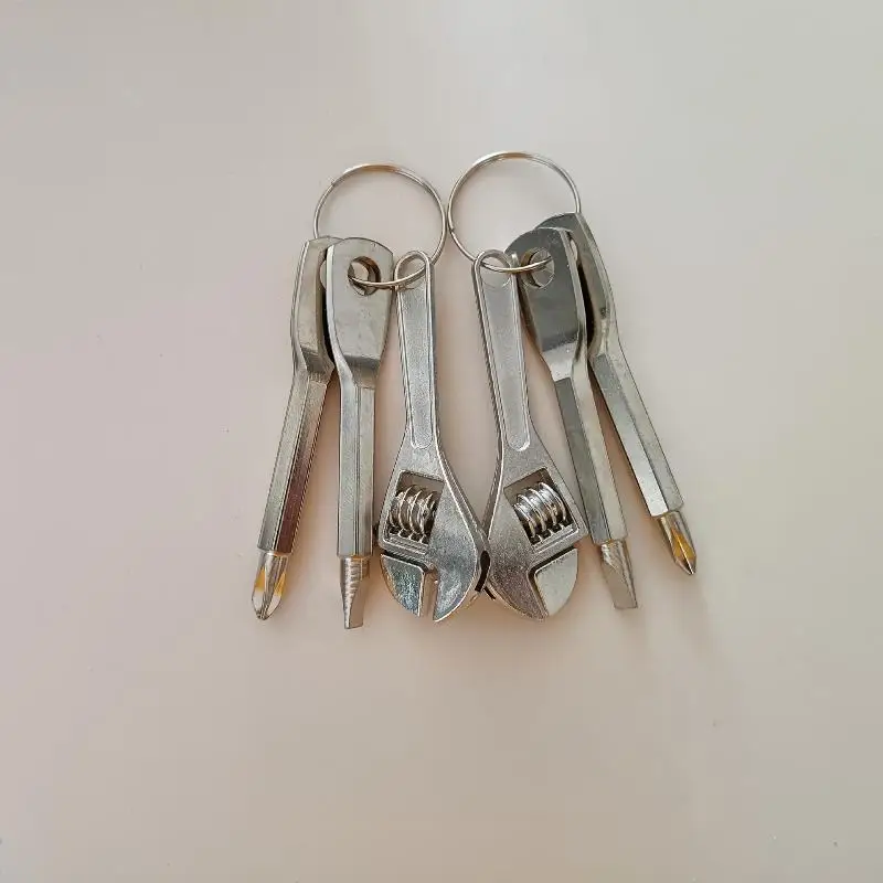 

2 Sets Portable Camping Accessories Mini Screwdriver Kit with Key Ring Universal Tool for Car Bike Motorcycle Maintenance