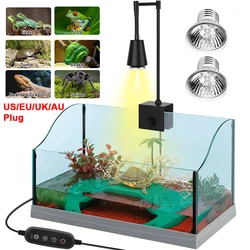 UVA/UVB Reptile Heat Lamp Bulb with Clip Dimmable Timer Habitat Basking Spot Lamp 25W/50W 2 Bulbs Turtle Lizard Heating Lamp