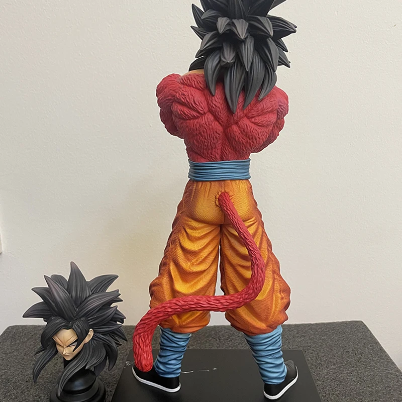 34cm Dragon Ball Goku Super Saiyan 4 Standing Position Anime Figure Model Gk Statue Collection Desktop Decoration Ornament Toys